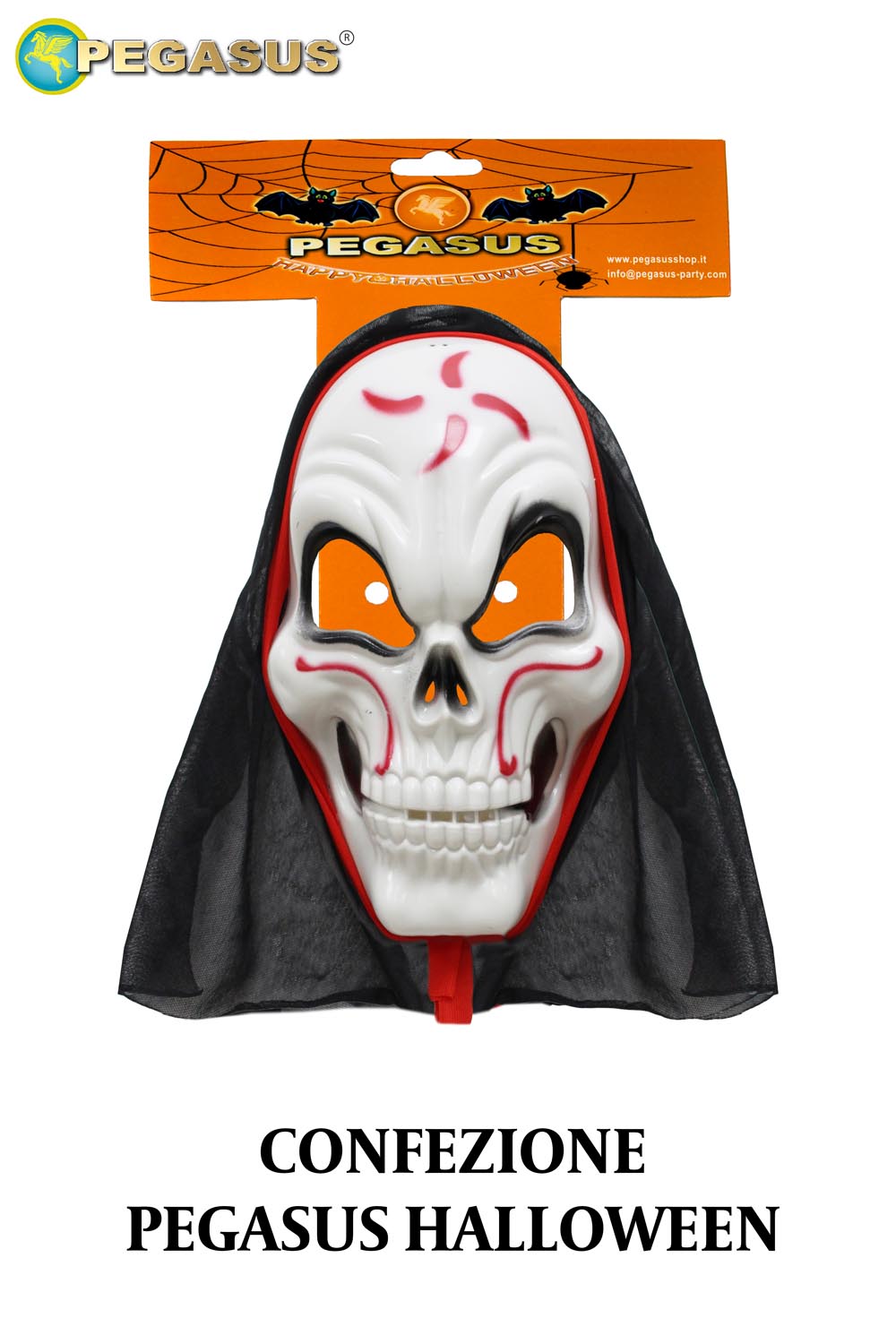 MASCHERA MORTE CON CAPPUCCIO DI HALLOWEEN CF 24 PZ